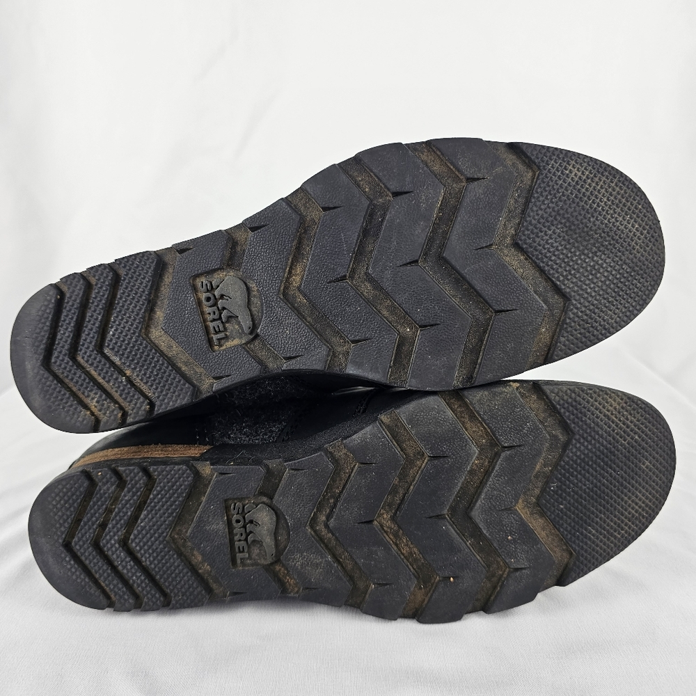 Sorel Womens Major Carly Winter Boots Black Gray Leather NL2324-010 Mid Calf 5.5 - Picture 5 of 9